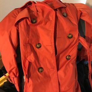 Orange trench coat. Beautiful color